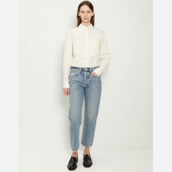 AGOLDE Parker High Rise Easy Straight Leg Jeans Facade Light Wash Womens 24 NWT - Picture 1 of 5